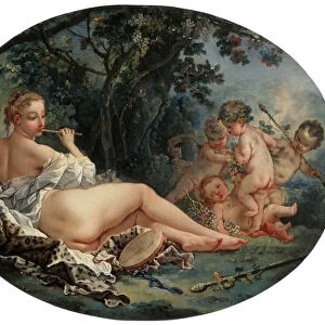 Bacchante Playing a Reed-pipe, 18th century. Artist: Francois Boucher