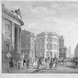 The Bank of England and the newly-straightened Princes Street, City of London, 1837