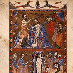 The Baptism of Christ. The Raising of Lazarus (Manuscript illumination from the Matenadaran Gospel)
