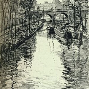 Barges on the Seine, 1915. Artist: Frank Milton Armington