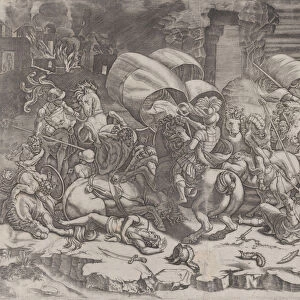 Battle with a Cutlass, 1530-31. Creator: Agostino Veneziano