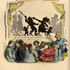 The Berlin Shadowplay, 1840s. Artist: Grandville, Jean-Jacques (1803-1847)