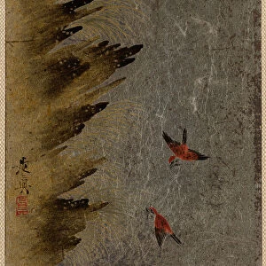 Birds and Jutting Rocks. Creator: Shibata Zeshin
