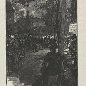 Boulevard Montmartre, Evening, 1890. Creator: Auguste Louis Lepere (French, 1849-1918)