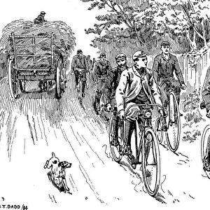 A British cycle club out for a country ride, 1895