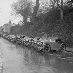 Cars parked at the MCC Lands End Trial, Launceston, Cornwall, 1930. Artist: Bill Brunell