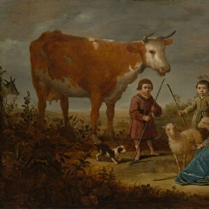 Children and a Cow, 1635-39. Creator: Aelbert Cuyp