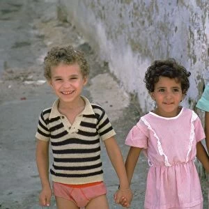 Three children in Kairouan, Tunisia