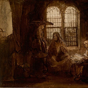 Christ Conversing with Martha and Mary, ca 1652. Artist: Rembrandt van Rhijn (1606-1669)