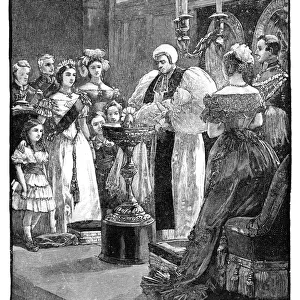 The christening of Princess Louise, c1848, (1900). Artist: William Heysham Overend
