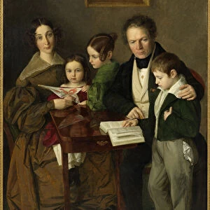 The composer Johann Baptist Gansbacher (1778-1844) and his family, c. 1838