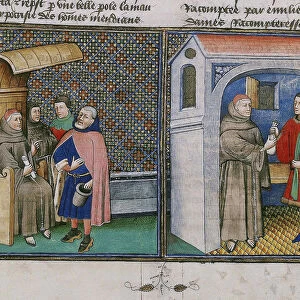 Corruption. Miniature from Le livre appelle Decameron by Giovanni Boccaccio, 1460s