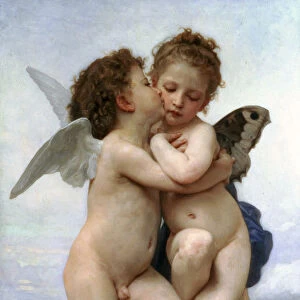 Cupid and Psyche as Children, (The first kiss), 1890. Artist: William-Adolphe Bouguereau