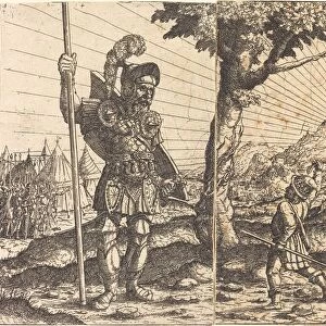 David and Goliath, 1551. Creator: Hans Sebald Lautensack