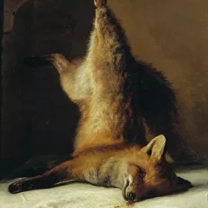Dead Fox, 1848. Creator: Frants Diderik Bøe