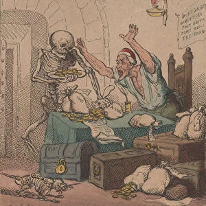 Death and the Miser, December 20, 1801. December 20, 1801. Creator: Thomas Rowlandson