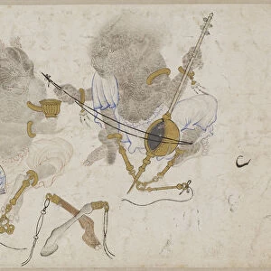 Two demons, fettered, 15th century. Artist: Iranian master