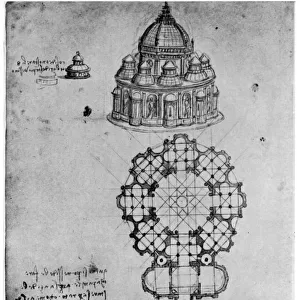 Designs for a central church, c1488 (1954). Artist: Leonardo da Vinci