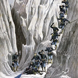 The discovered corpse of Lieutenant Bujon, French Alps, 1891. Artist: Henri Meyer