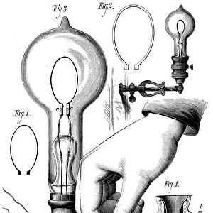 Edisons carbon filament lamp, 1880