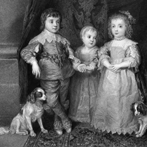 The three elder children of Charles I, c1640s, (19th century). Artist: J Burnett