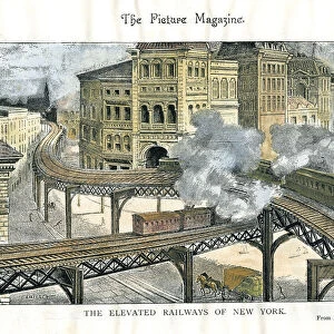 Elevated Railway in New York, from The Picture Magazine, c19th century