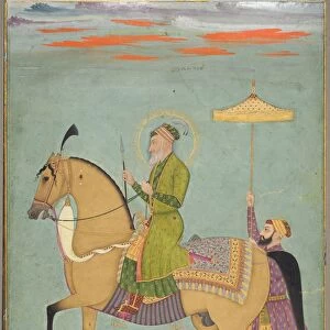 The Emperor Alamgir (reigned 1658-1707) on Horseback, c. 1690-1710. Creator: Unknown