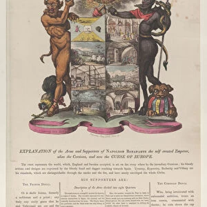 Explanation of the Arms and Supporters of Napoleon Bonaparte, 1808. 1808. Creator: Anon