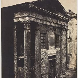 Facade, Temple of Augustus and Livia, Vienne, 1851. Creator: Edouard Baldus (French