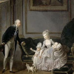 The Family of Louis Philippe Joseph d Orleans (1747-1793) at the Palais-Royal, 1776. Artist: Cibot, Edouard (1799-1877)