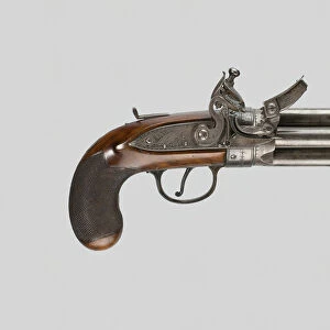 Flintlock Revolver with Bayonet, Philadelphia, 1820. Creator: Richard Constable