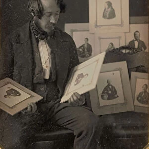 Frederick Langenheim Looking at Talbotypes, ca. 1849-51