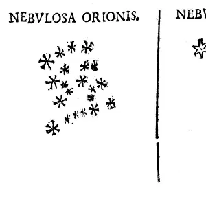 Galileos observation of the star cluster in Orion and of the Praesepe cluster, 1610