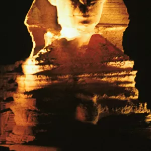 The Great Sphinx at night, Gizeh, Egypt