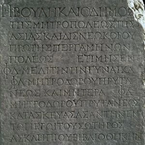 Greek inscription in the Asklepion in Pergamum