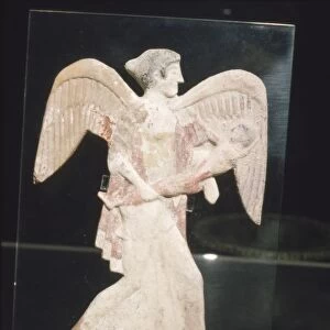 Greek Terracotta, Eos, goddess of Dawn, carries Kephalos, c450 BC