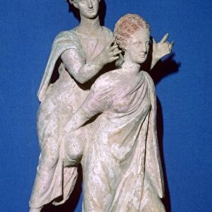 Greek terracotta statuette of an ephedrismos group, 3rd century BC