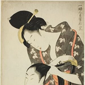 Hairdresser, from the series "Twelve Types of Womens Handicraft (Fujin tewaza)