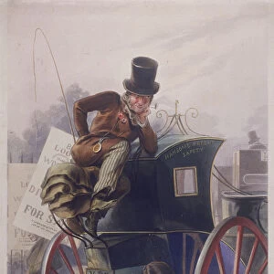 Hansom cab driver, London, 1854. Artist: J Harris