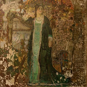 Harpist, Portrait of Tatiana Sergeevna Bartseva (1886-1984), 1908