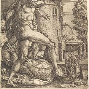 Hercules Slaying the Dragon, 1550. Creator: Heinrich Aldegrever