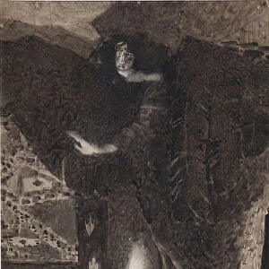 Illustration to the poem The Demon by Mikhail Lermontov, 1890-1900. Artist: Vrubel, Mikhail Alexandrovich (1856-1910)