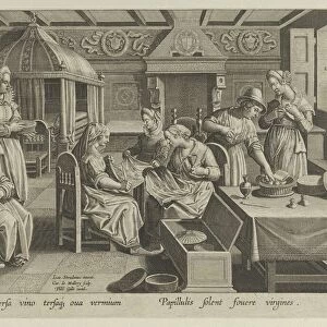 The Incubation of the Silkworm Eggs, Plate 3 from "The Introduction of the Silkworm"[... ca. 1595. Creator: Karel van Mallery