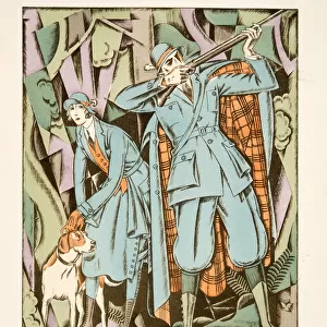 Jager, sporting outfits by A C Steinhardt, from Styl, pub. 1922 (pochoir Print)