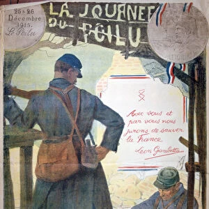 Journee du Poilu 25 et 26 Decembre 1915, French World War I poster, 1915