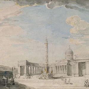 The Kazan Cathedral in Saint Petersburg, c. 1800. Artist: Voronikhin, Andrei Nikiforovich (1759-1814)