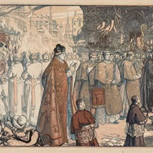 La Procession de la Fete-Dieu a Nantes, 1901. Creator: Auguste Louis Lepere (French