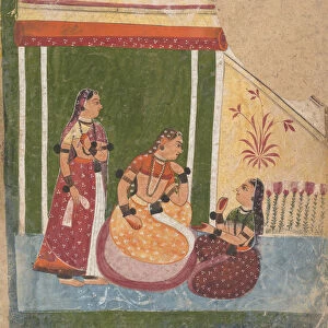 Ladies in a Pavilion... from a Dispersed Ragamala Series (Garland of Musical Modes), ca