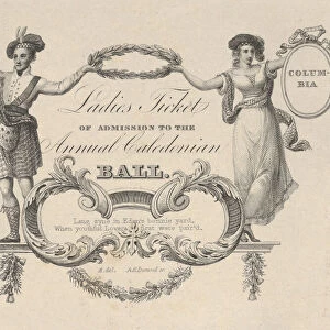 Ladies Ticket of Admission to the Annual Caledonian Ball, 1824