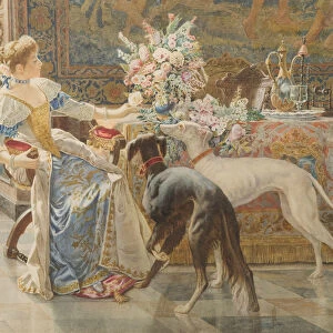 Lady with Two Dogs